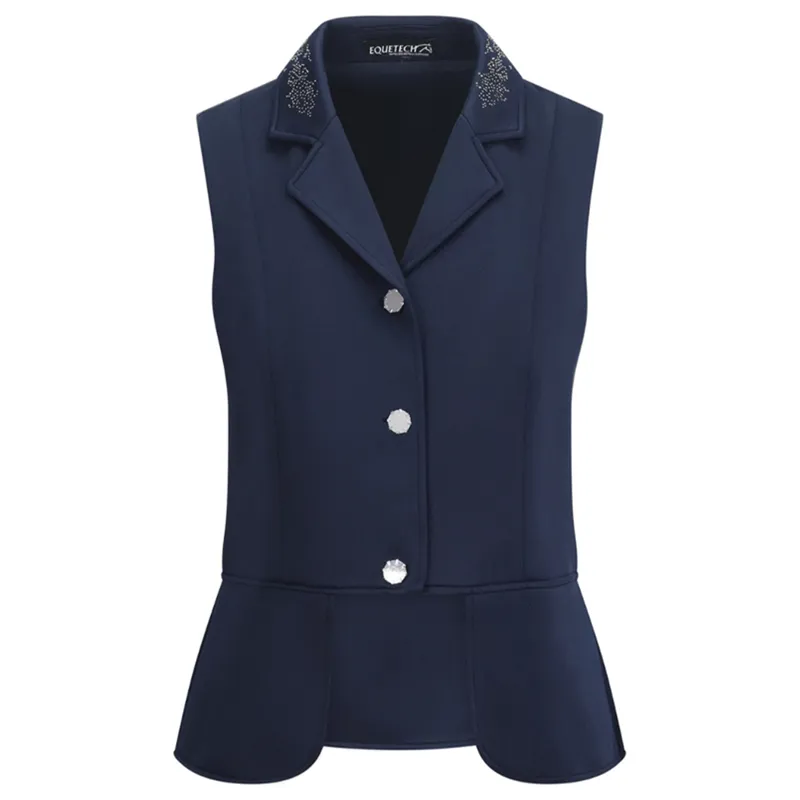 Equetech Crystal Dressage Womens Waistcoat - Navy/Silver