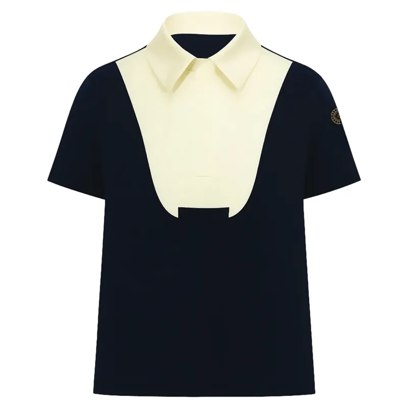 Equetech Elite Junior Short Sleeve Show Shirt - Navy/Cream