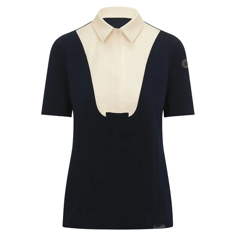 Equetech Elite Womens Short Sleeve Show Shirt - Navy/Cream
