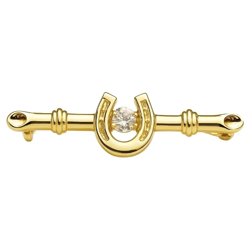 Equetech Horseshoe Stock Pin - Gold
