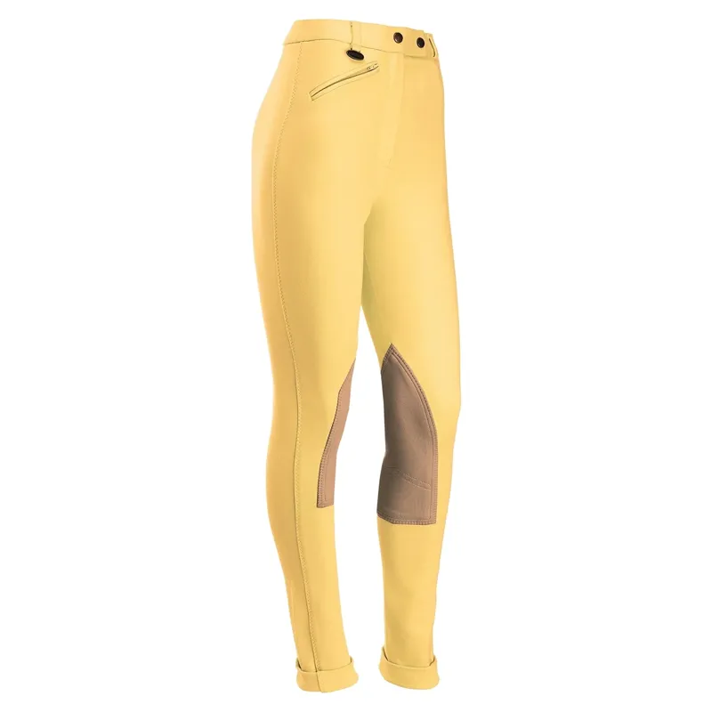 Equetech Deluxe Prima Knee Patch Junior Competition Jodhpurs - Canary