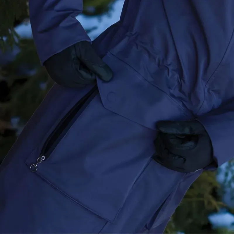 Equetech Utopia Luxe Womens Long Waterproof Riding Coat - Navy-5