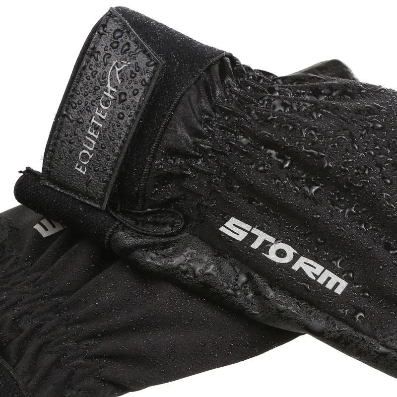 Equetech Storm Waterproof Adults Riding Gloves - Black-2