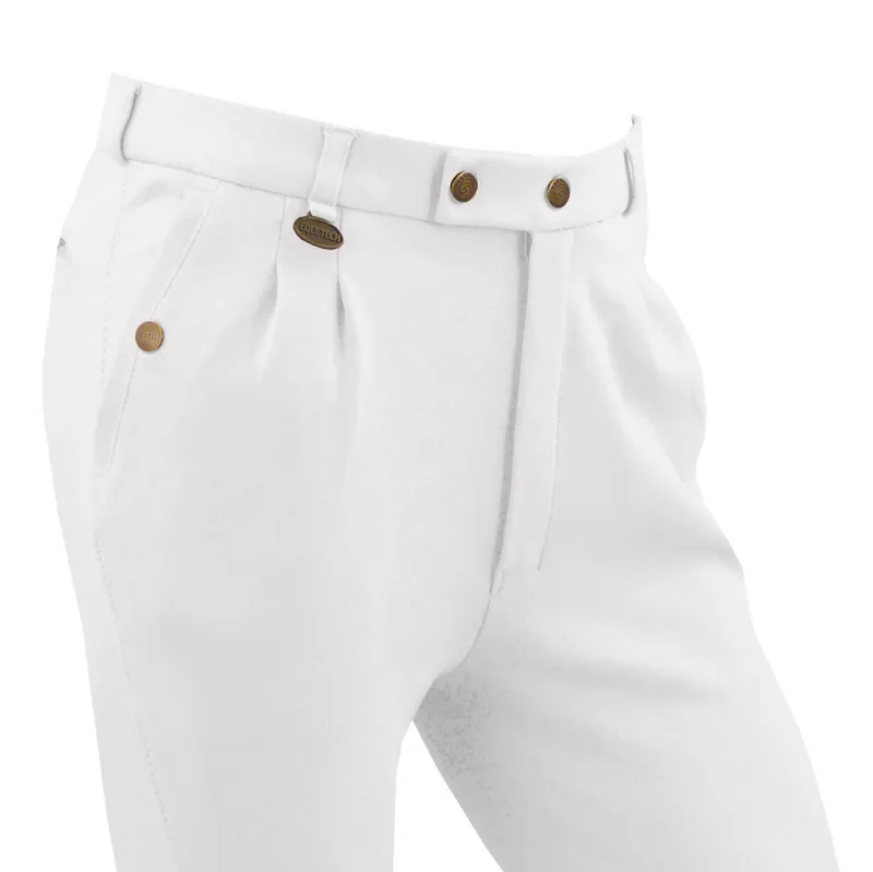 Equetech Casual Knee Patch Junior Boys Competition Breeches - White-1