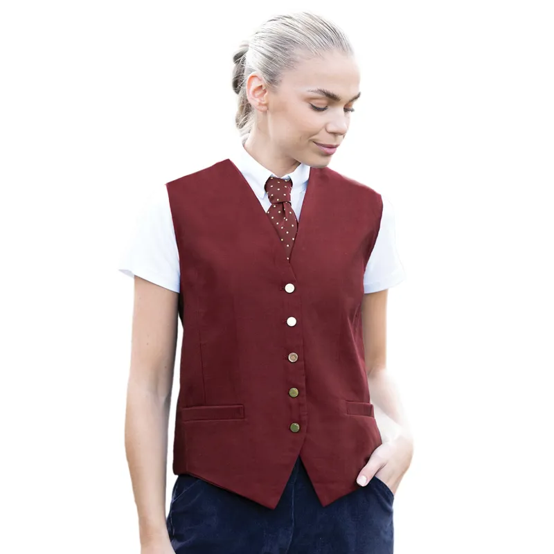 Equetech Jacquard Ladies Competition Waistcoat - Burgundy