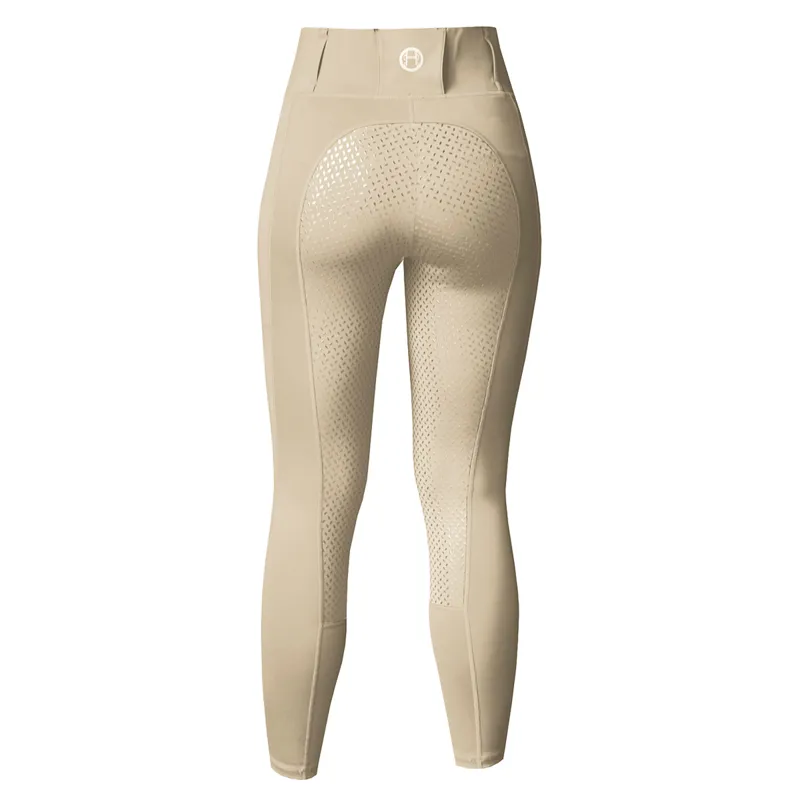 Equetech Performance Aqua-Shield Full Grip Ladies Riding Tights - Beige-1