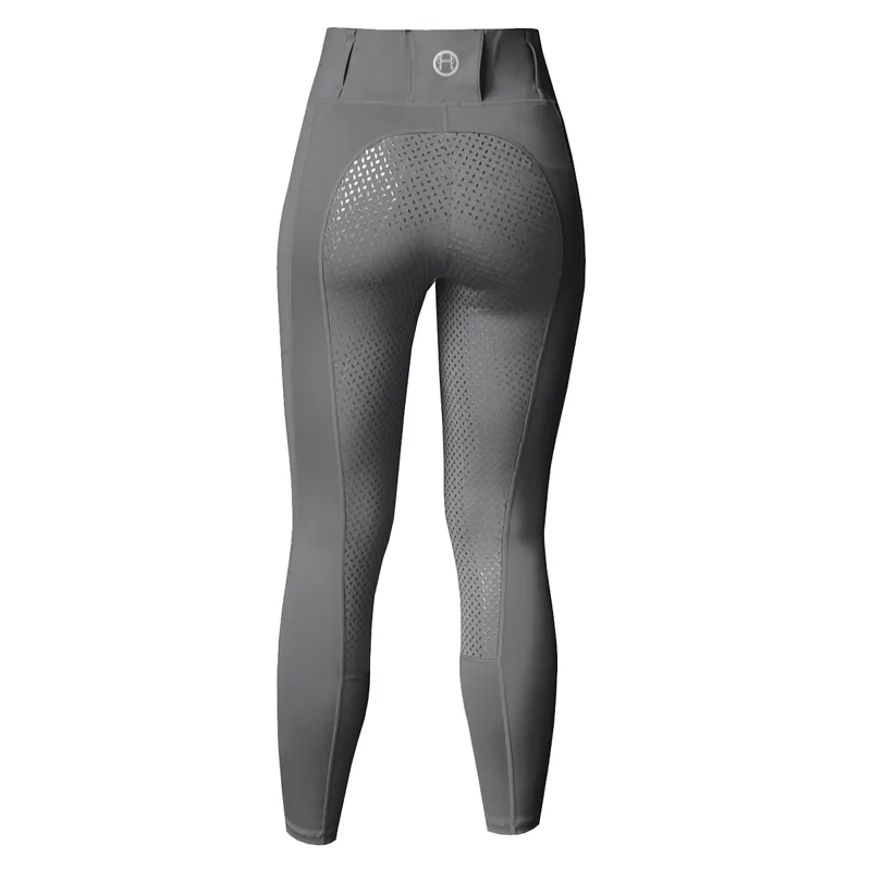 Equetech Performance Aqua-Shield Full Grip Ladies Riding Tights - Grey-2
