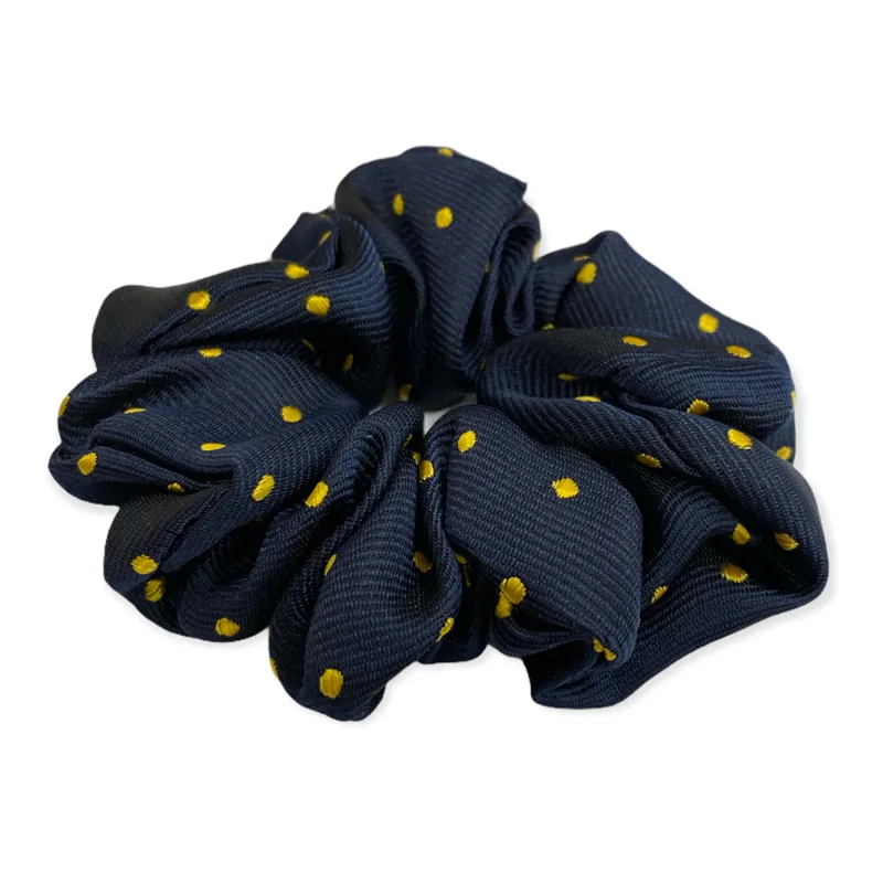 Equetech Polka Dot Show Scrunchie - Navy/Gold