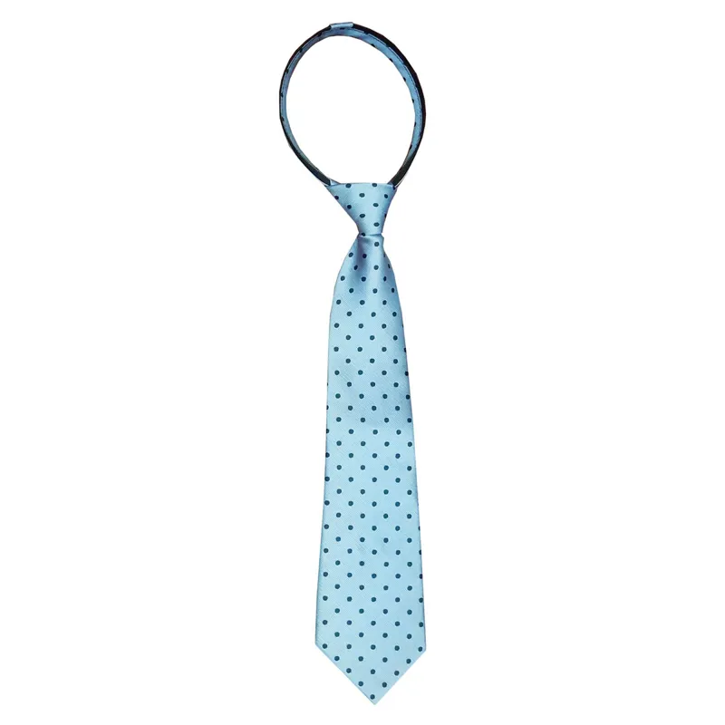 Equetech Polka Dot Adults Zip Show Tie - Light Blue/Navy