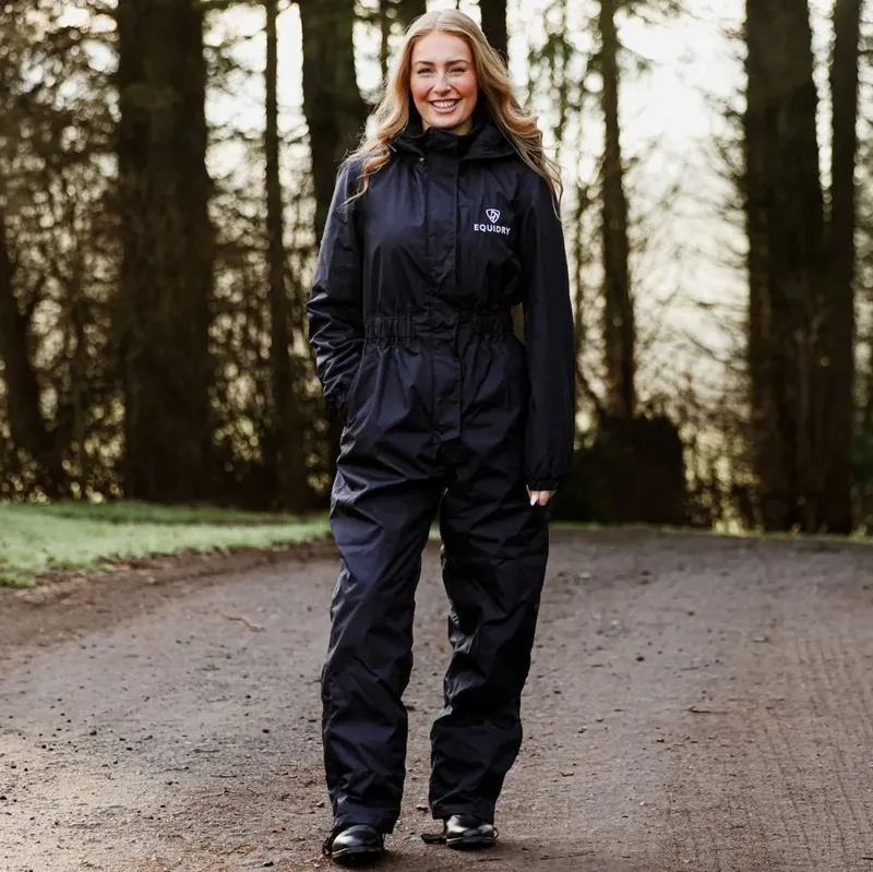 EQUIDRY All-In-One Womens Waterproof Jumpsuit - Navy