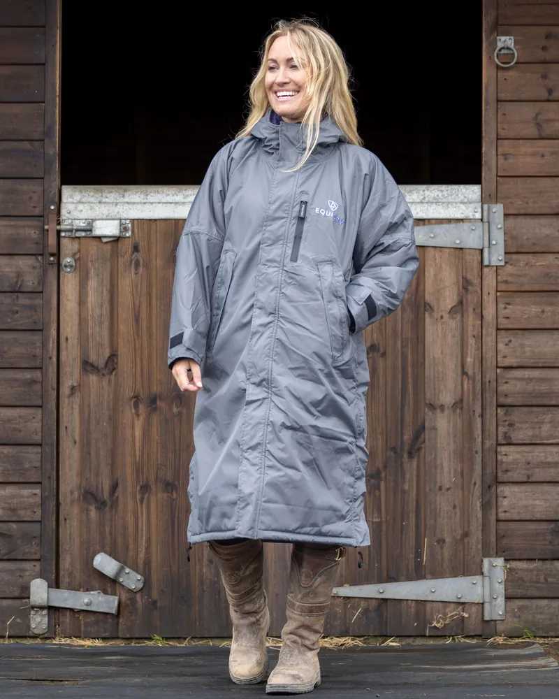 EQUIDRY Evolution Thick Fleece Lined Waterproof Jacket - Grey/Lilac-1