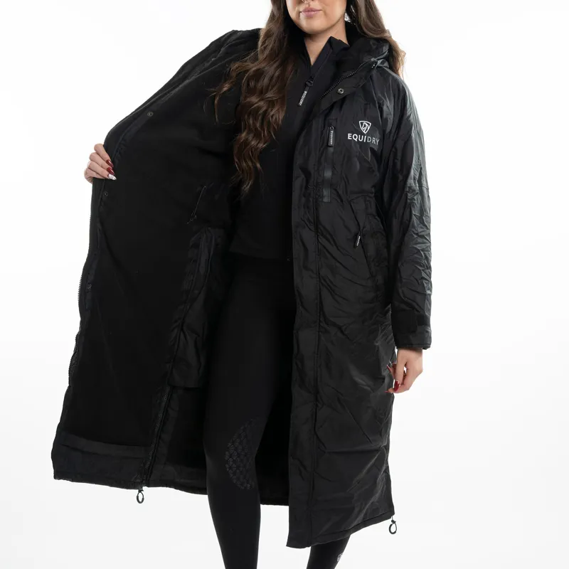 EQUIDRY Evolution Thin Fleece Lined Waterproof Jacket - Black/Black-5