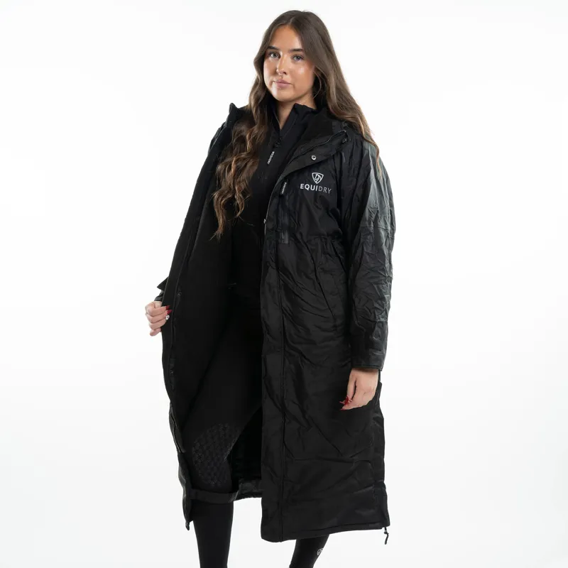 EQUIDRY Evolution Thin Fleece Lined Waterproof Jacket - Black/Black-3