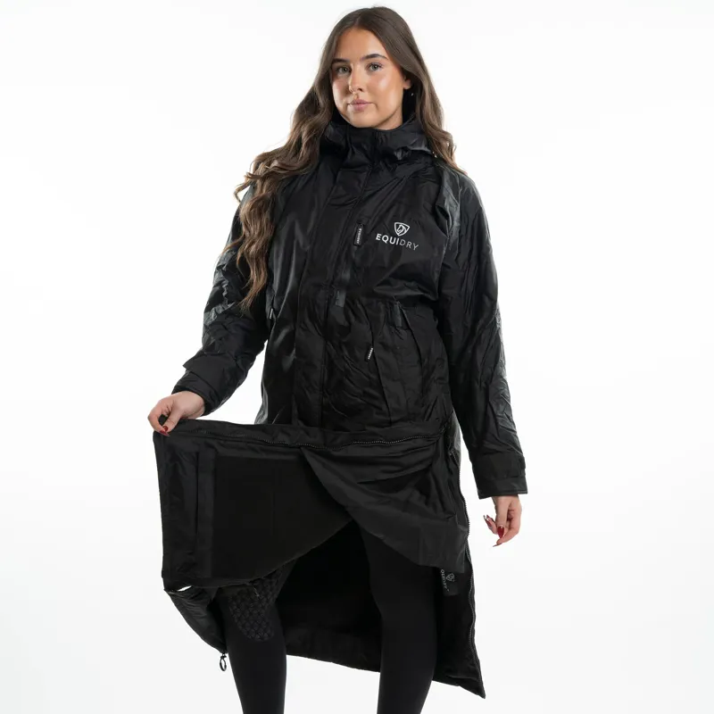 EQUIDRY Evolution Thin Fleece Lined Waterproof Jacket - Black/Black