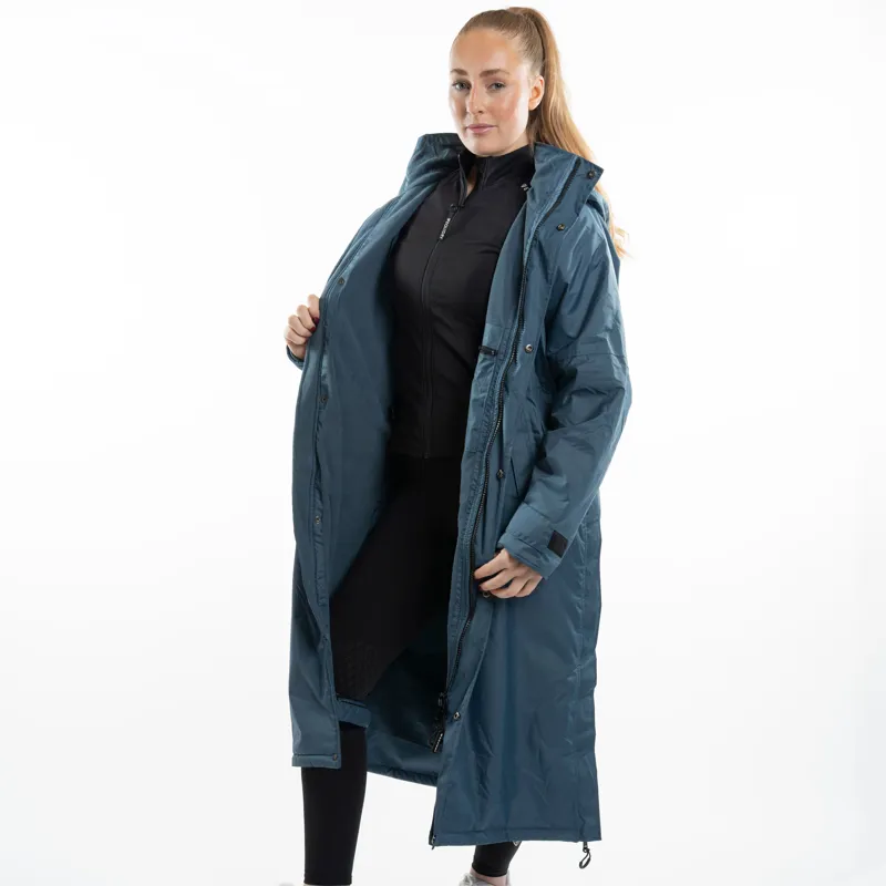 EQUIDRY Evolution Thin Fleece/Removable Hood Jacket - Steel Blue/Steel Blue-5