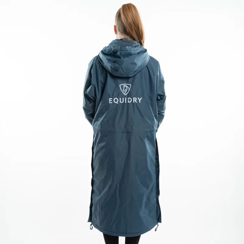 EQUIDRY Evolution Thin Fleece/Removable Hood Jacket - Steel Blue/Steel Blue-6
