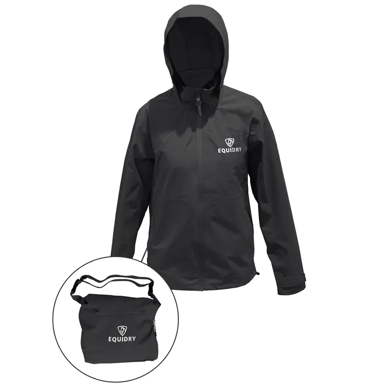 Equidry Nimbus Pack Away Junior Waterproof Jacket - Black