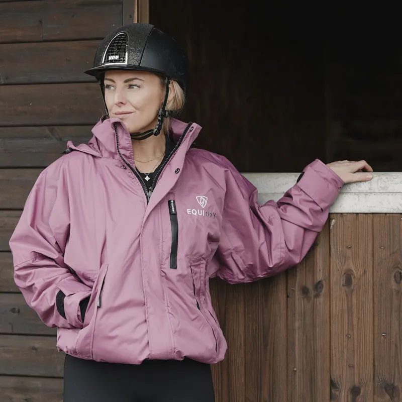 EQUIDRY Shortie Thin Fleece Lined Adults Waterproof Jacket - Valerian