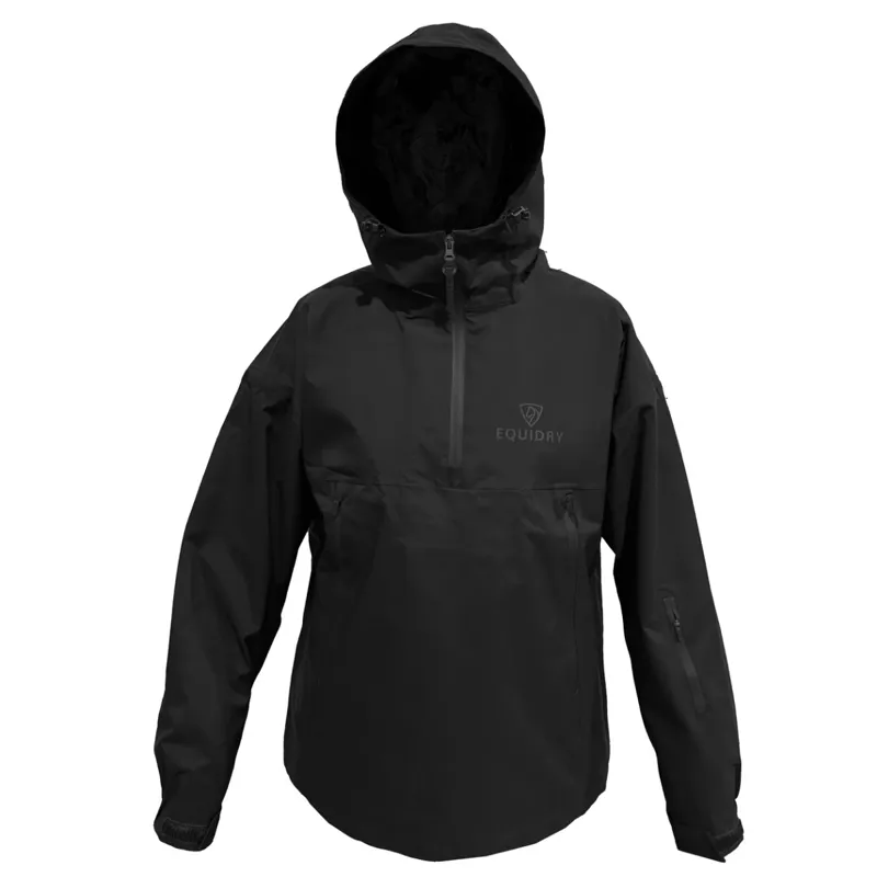 EQUIDRY Storm Smock Waterproof Quarter Zip Adults Jacket - Black-2