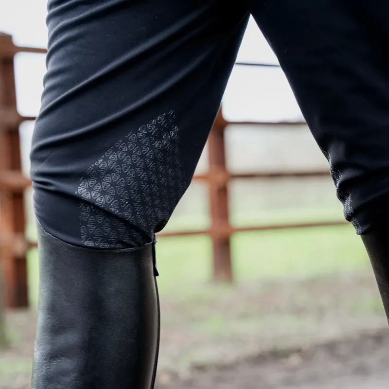 EQUIDRY Waterproof Knee Grip Mens Riding Breeches - Black-2