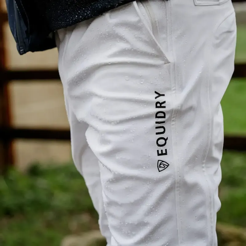 Equidry Waterproof Knee Grip Mens Riding Breeches - White-2