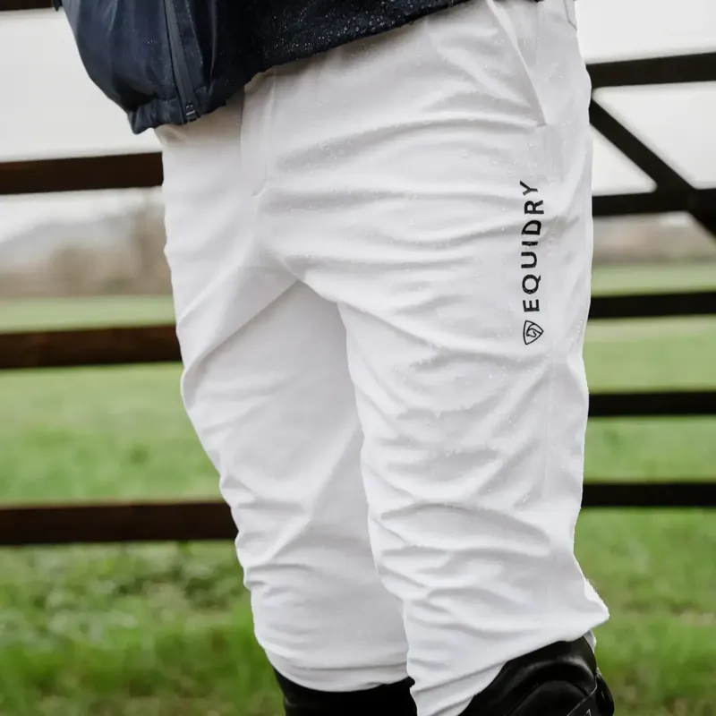Equidry Waterproof Knee Grip Mens Riding Breeches - White-1
