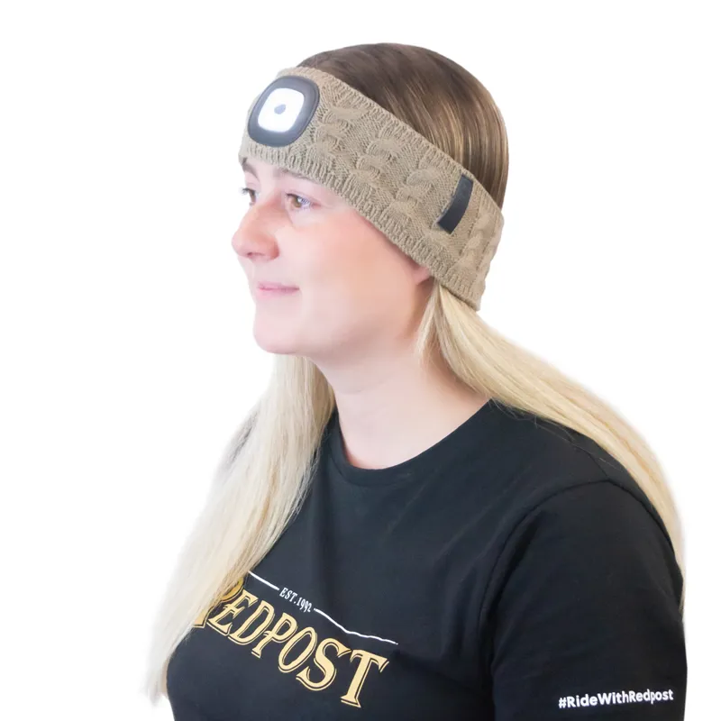 Equi Light Wool Head Torch Headband - Taupe-2
