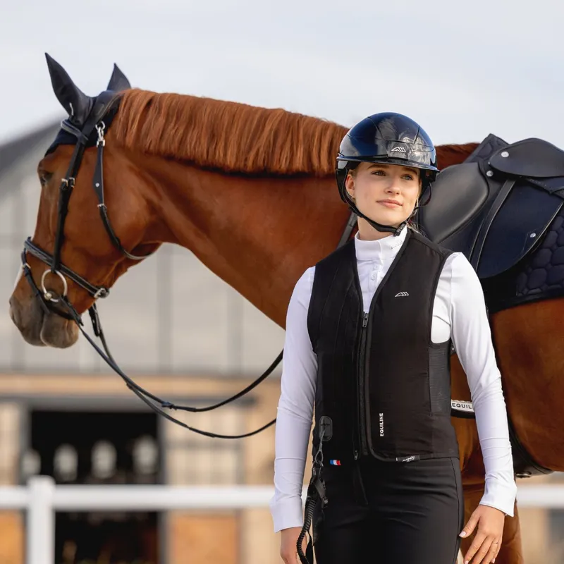 Equiline Belair Unisex Air Jacket with Level 2 Back Protector - Black-7
