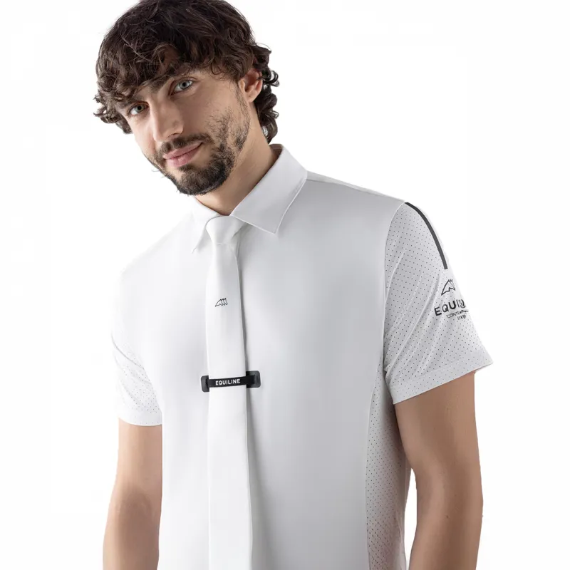 Equiline Cooac Mens Short Sleeve Competition Polo Shirt - White