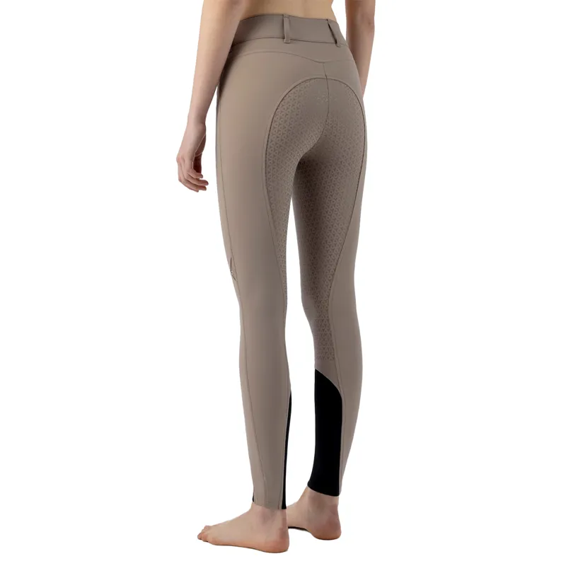 Equiline Crystalef High Waist Full Grip Ladies Breeches - Taupe-1
