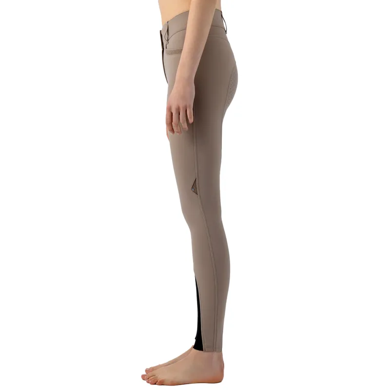 Equiline Crystalek High Waist Knee Grip Ladies Breeches - Taupe