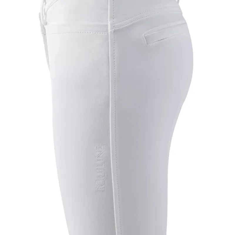 Equiline Jinak Knee Grip Junior Girls Competition Breeches - White-3