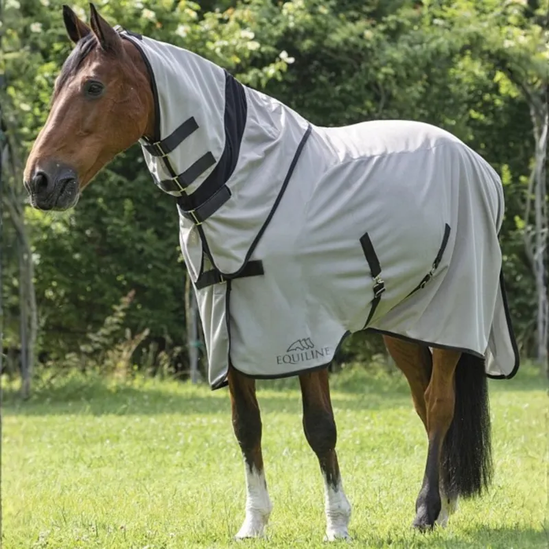 Equiline Lemonfly Detachable Neck Mesh Fly Rug - Alumimum 