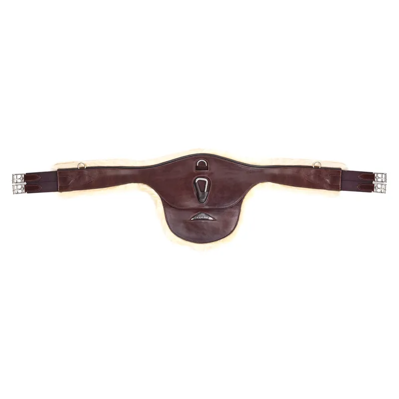 Equiline Leather Stud Girth With Sheepskin - Brown