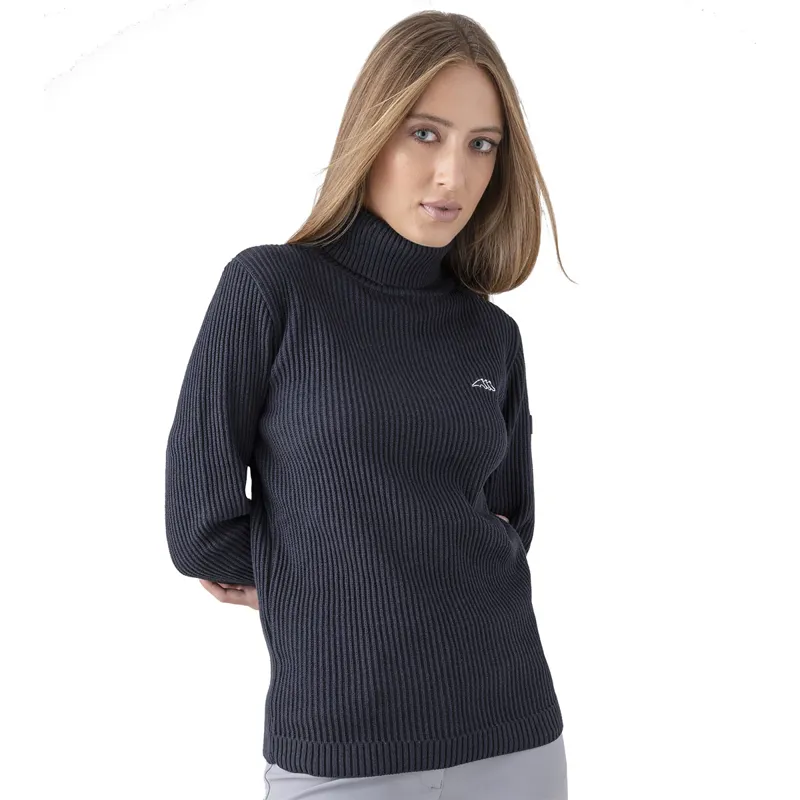 Equiline Nicole Technical High Neck Ladies Pullover Sweater - Blue