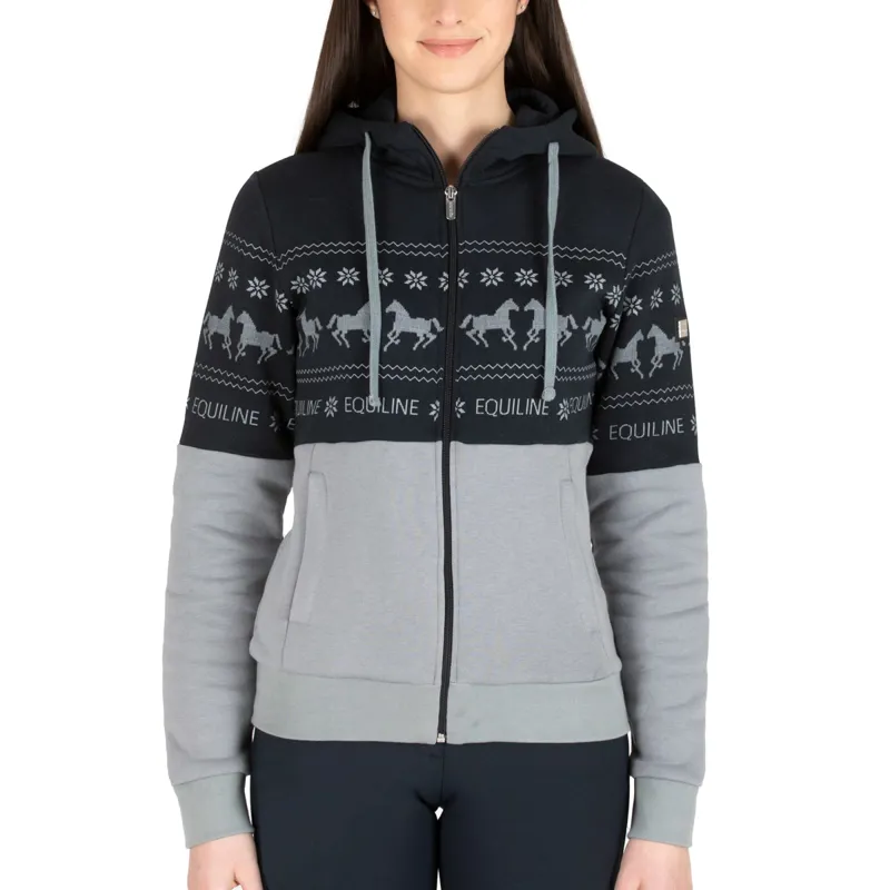 Equiline Nilvian Womens Winter Zip Hoodie - Stone