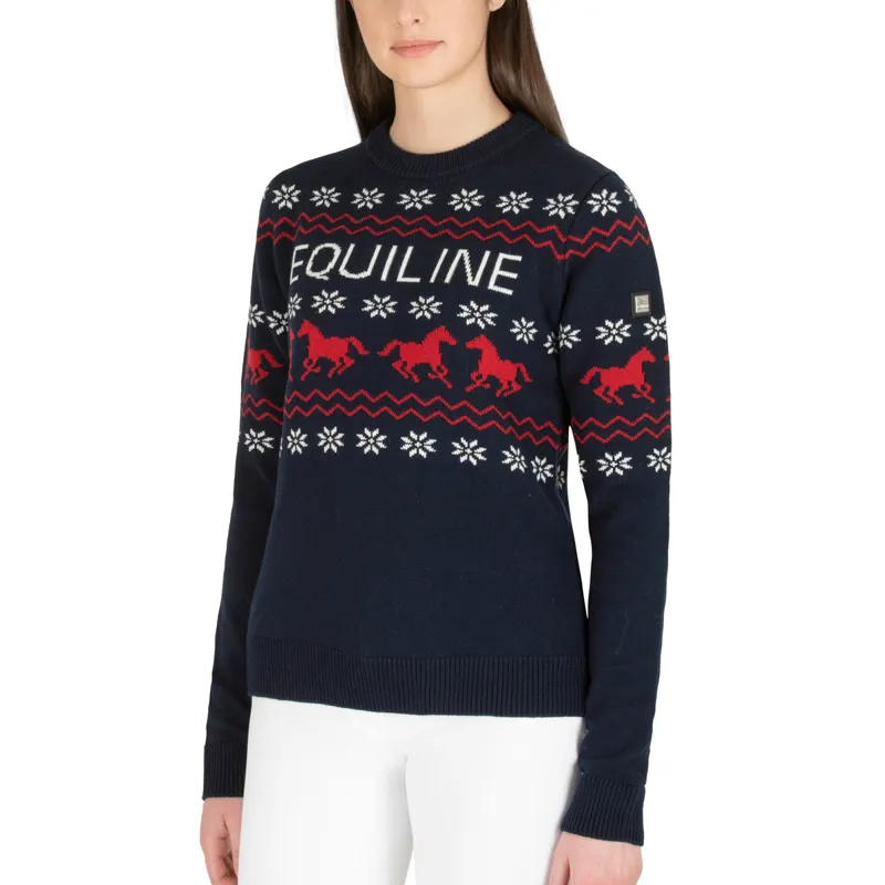 Equiline Nitan Womens Sweater - Blue/Red