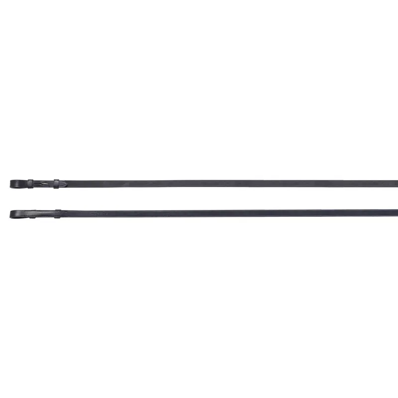 Equiline Plain Leather Weymouth Reins - Black-1