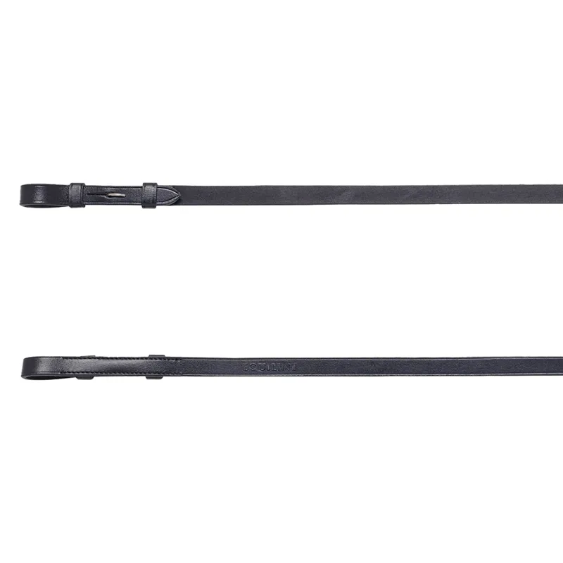 Equiline Plain Leather Weymouth Reins - Black