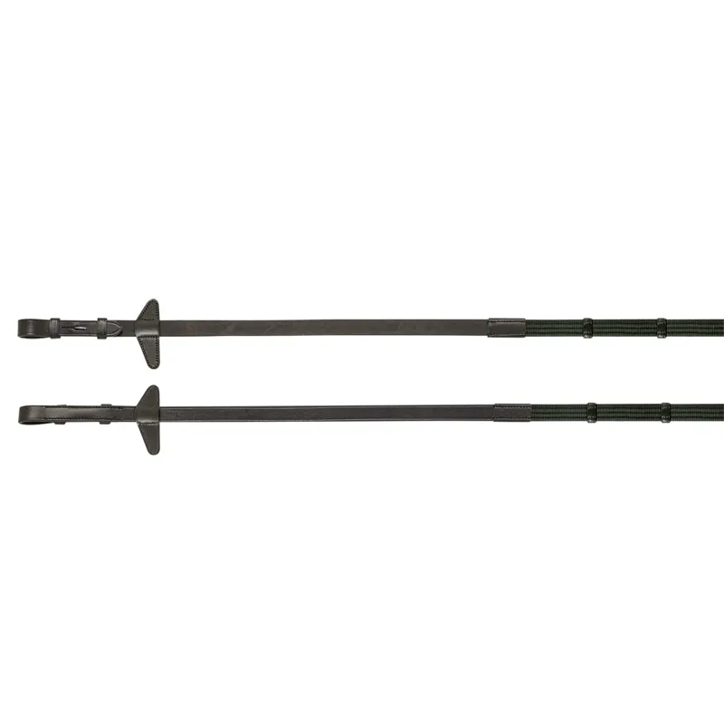 Equiline Continental Reins with Stoppers - Brown