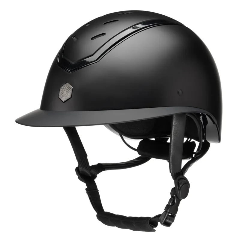 Charles Owen EQx Kylo Wide Peak Riding Hat - Black Matte/Black Gloss