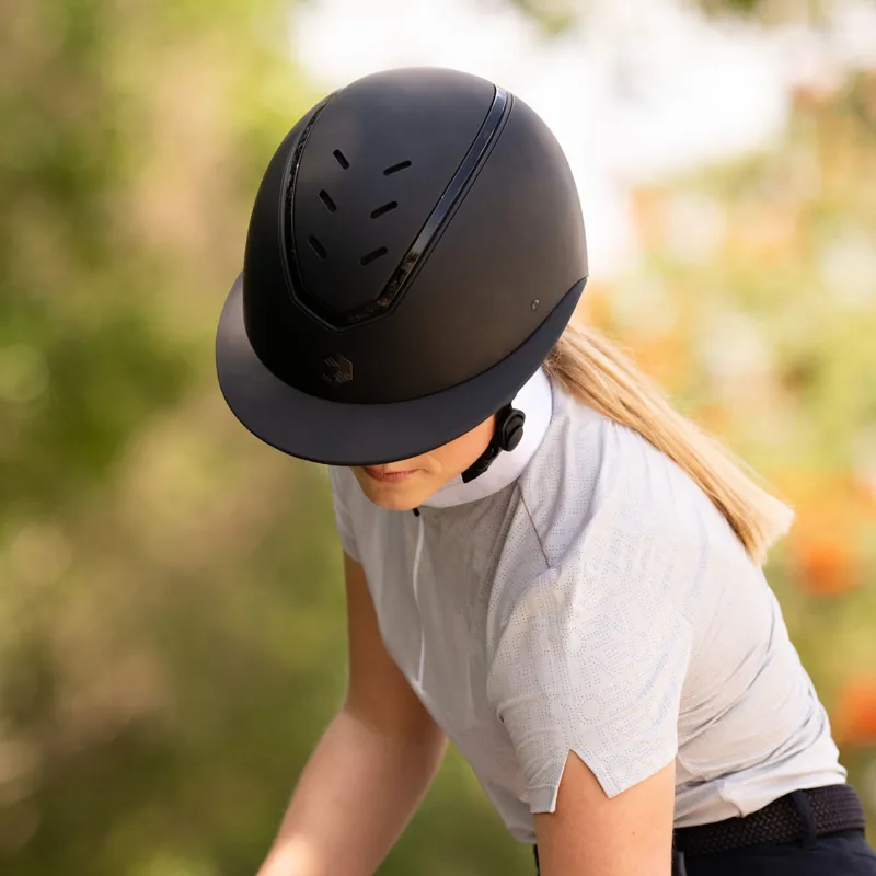 Charles Owen EQx Kylo Wide Peak Riding Hat - Black Matte/Black Gloss-4
