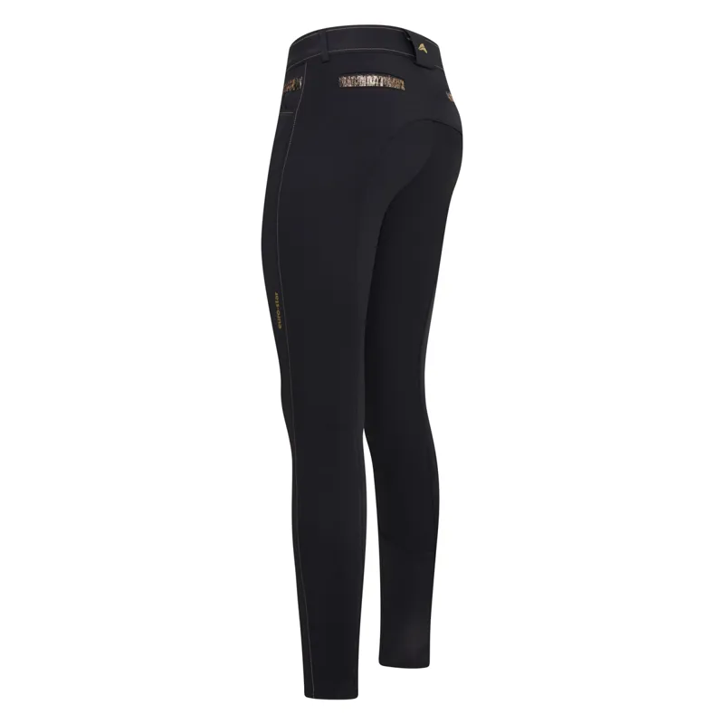 Euro-Star Arista Fashion Full Grip Ladies Breeches - Black/Gold - UK18-1