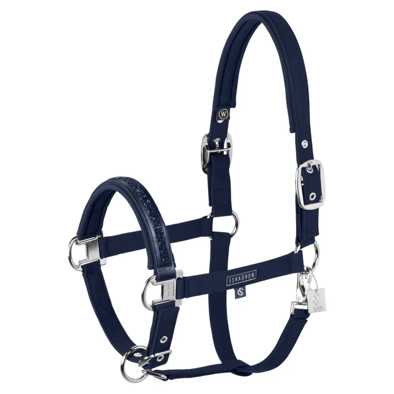 Eskadron Classic Sports Double Pin Softshell Jewel Headcollar - Navy