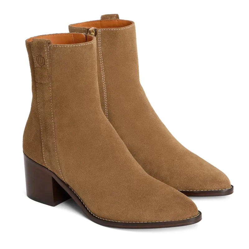 Fairfax and Favor Ludlow Womens Suede Heeled Ankle Boots - Tan
