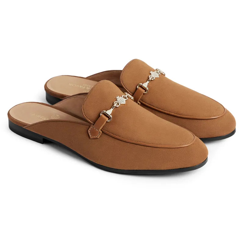 Fairfax and Favor Tuddenham Ladies Mules - Tan Suede