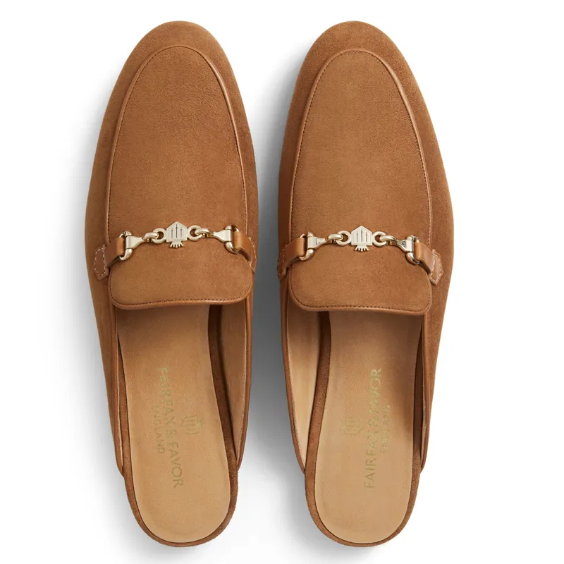 Fairfax and Favor Tuddenham Ladies Mules - Tan Suede-1