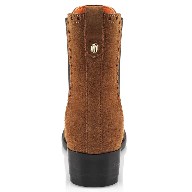 Fairfax and Favor Brogued Chelsea Ladies Boots - Tan Suede-4
