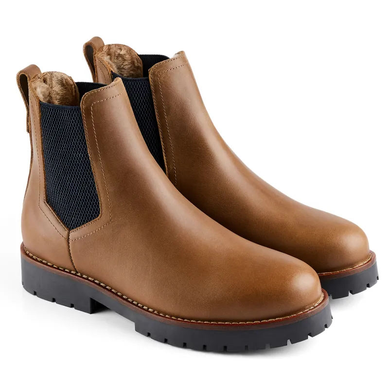 Fairfax and Favor Sheepskin Boudica Womens Ankle Boots - Oak