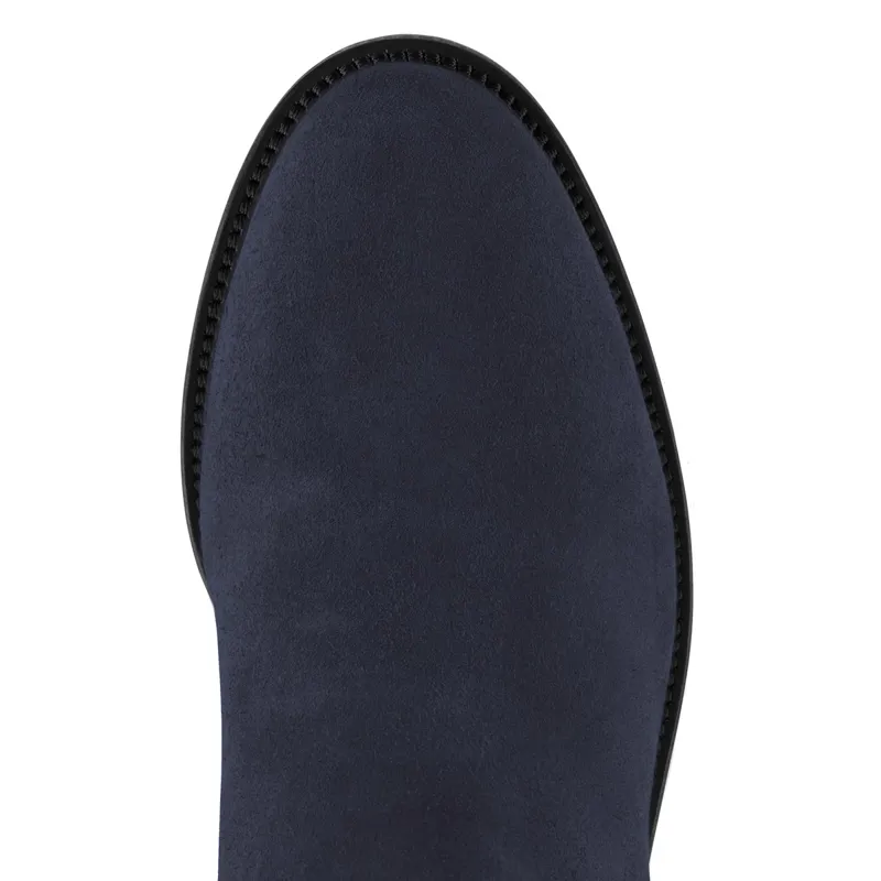 Fairfax and Favor Regina Flat Boots - Navy Suede-5